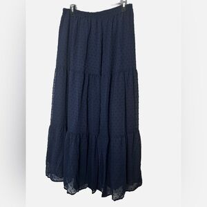 Amazon Women’s Chiffon Swiss Dot Navy Blue Skirt